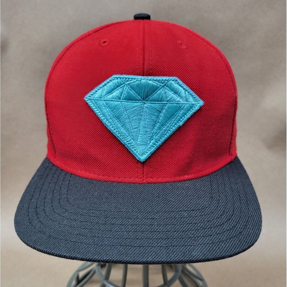Diamond Supply Co. Skate Hat OSFM Red w/ Blue Patch Snapback Cap Mac Miller RARE